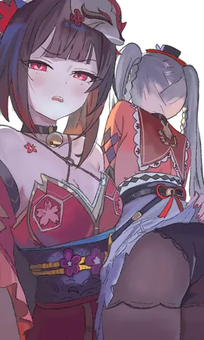 涉谷街头的花火母女